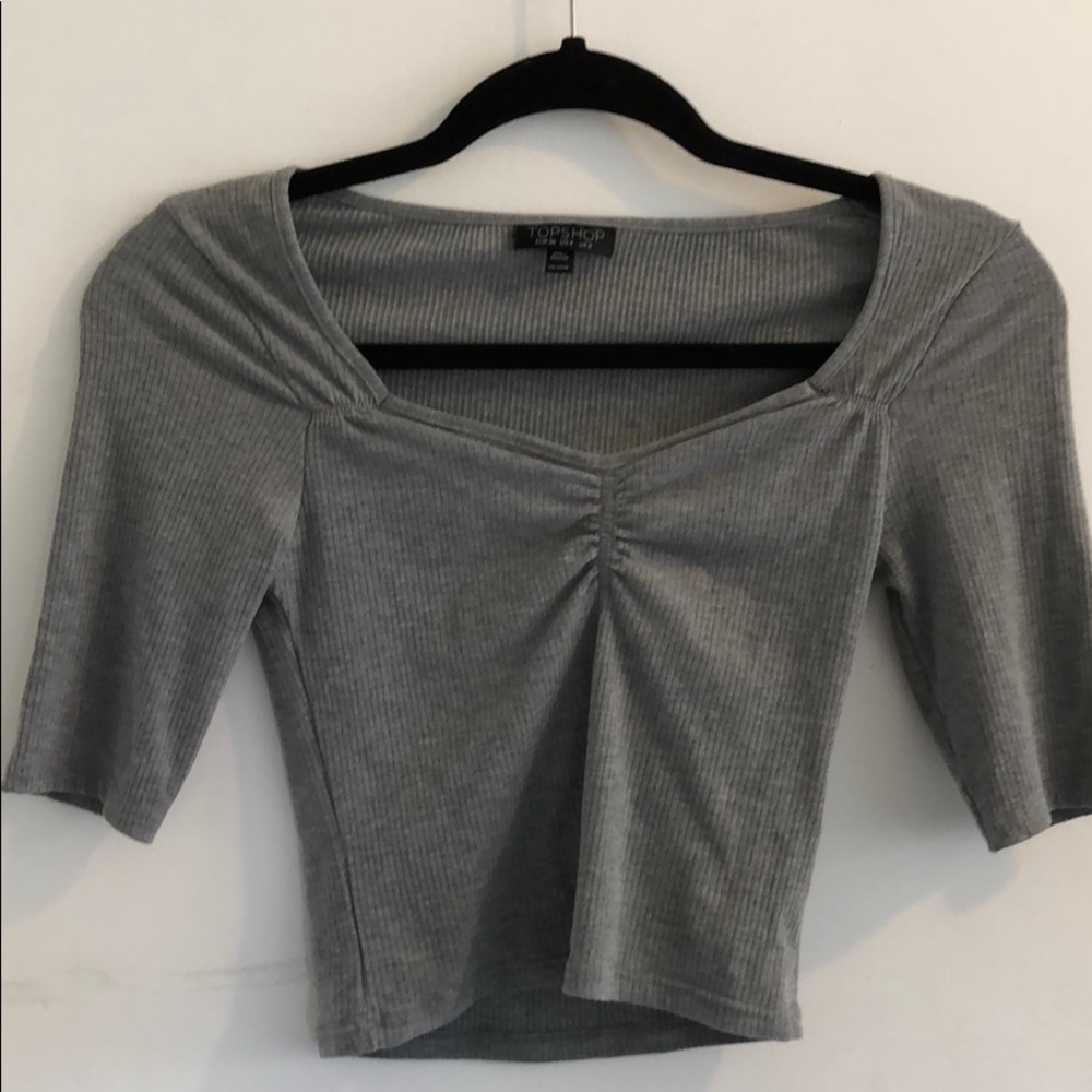 Grey top shop crop top